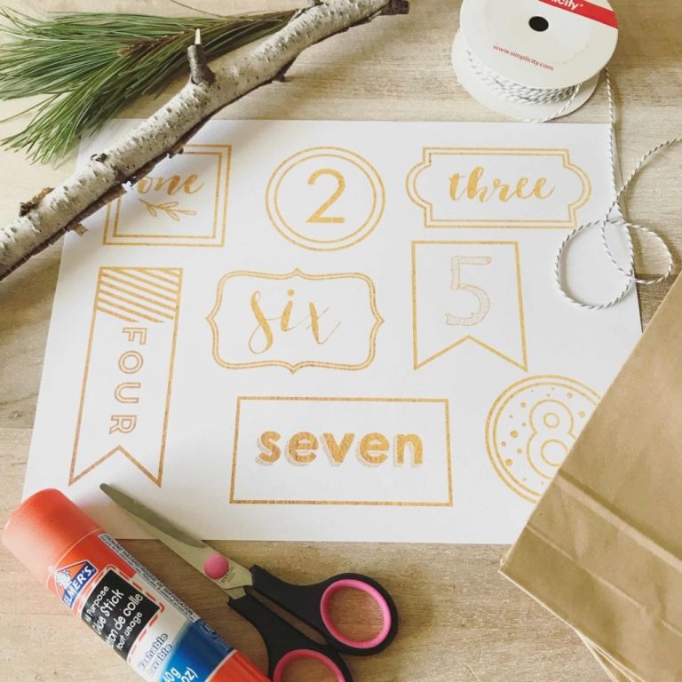 Adventný kalendár vyrobte si vrecia na chlieb sami, zaveste vetvu stromu, nápad na remeslá