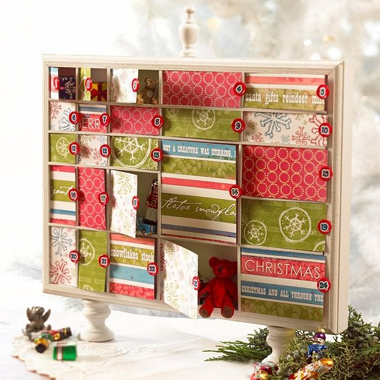 nápaditý adventný kalendár baliaci papierový rám obrazu Vyrobte si rámy na obrázky z baliaceho papiera