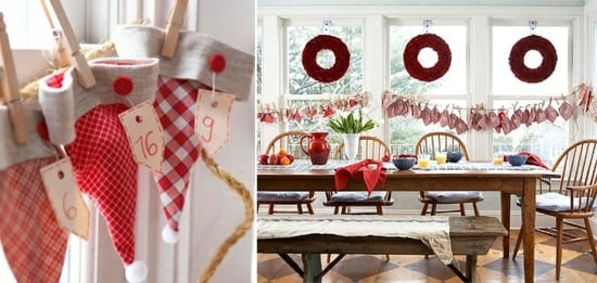 Papierové tašky adventná sezóna veniec okno s Veniec okno pekné dekorácie nápad