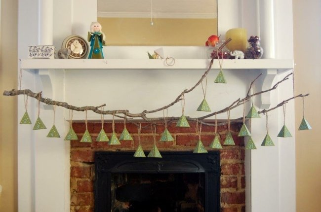 originálne vianočné dekorácie adventný kalendár papierové tašky Weihanchtsdeko adventný kalendár papierové tašky stromček