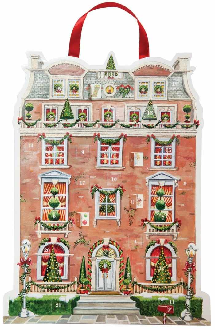 Adventný kalendár ako tvar hradu Hradný adventný kalendár s dvorom a kľučkou