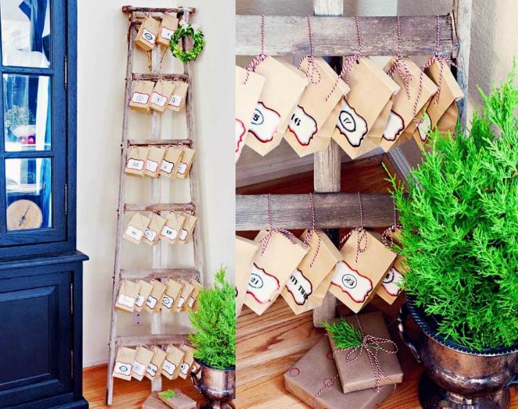 Iný typ adventného kalendára a nové použitie pre starý drevený rebrík Adventný kalendár s rozdielom -inštrukcie-rebrík-pckhen-u% cc% 88 prekvapenie