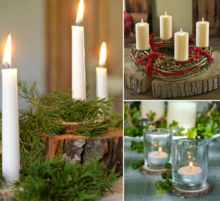 Ozdobte adventný veniec vyrobený z plátkov stromov vždyzelených, jedľových, moderných a rustikálnych