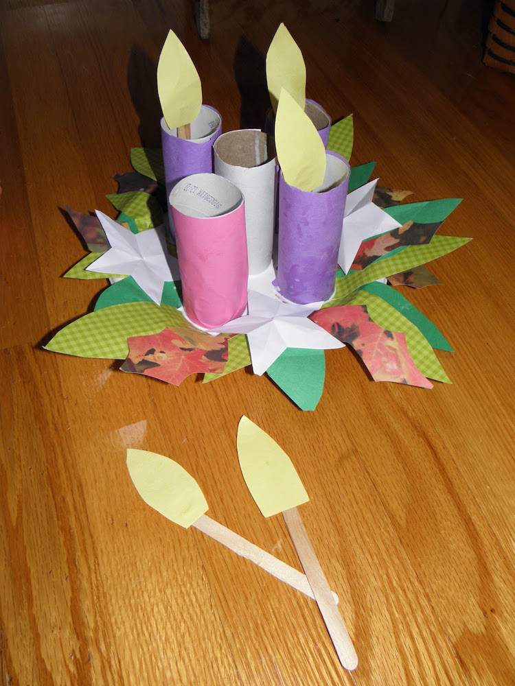 drotár adventný veniec deti papier toaletný papier rolky zmrzlinové tyčinky