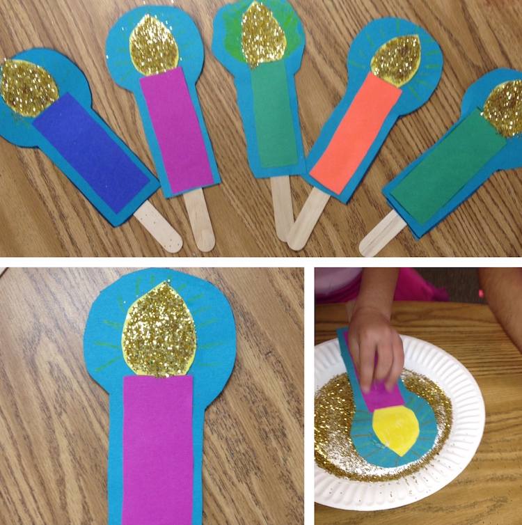 drotár adventný veniec deti papierové zmrzlinové tyčinky trblietky