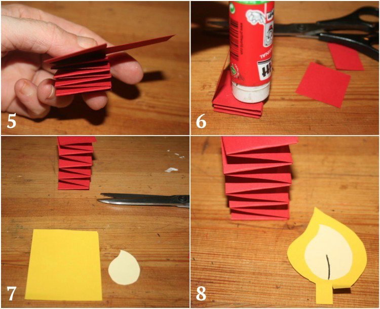 drotársky adventný veniec deti skladajú papierovú sviečku