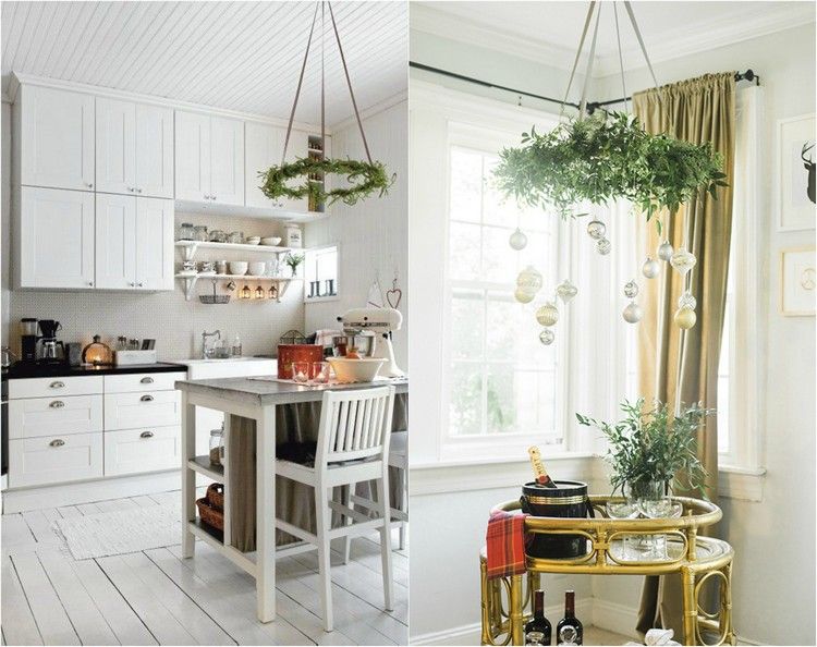 Závesný adventný veniec nad jedálenský stôl alebo servírovací vozík adventný veniec-visiace-nápady-kuchyňa-jedálenský-stôl-obývačka