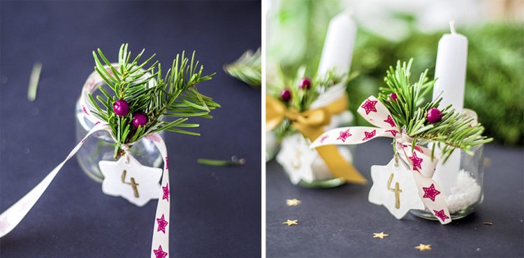 Vyrobte si vlastný adventný veniec a ozdobte držiak na čajovú sviečku vetvičkami a bobuľami