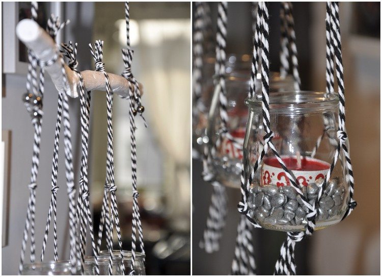 Závesný adventný veniec si sami vyrobíte závesné košíky z pohárov