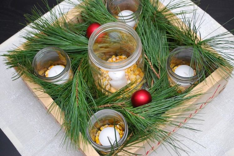 jednoduché adventné usporiadanie v drevenej krabici DIY