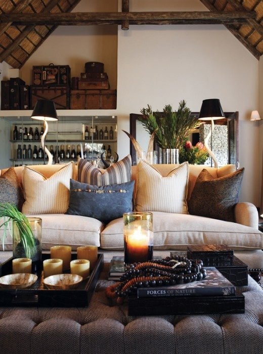 dekorácia obývačky s Afrikou