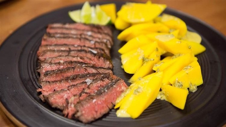 recept na africký steak s grilom na mango