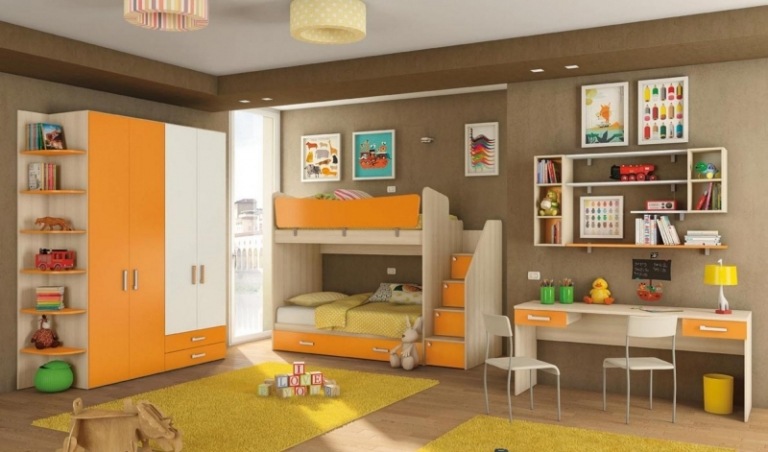 Javorový nábytok-škôlka-poschodová posteľ-skriňa-stôl