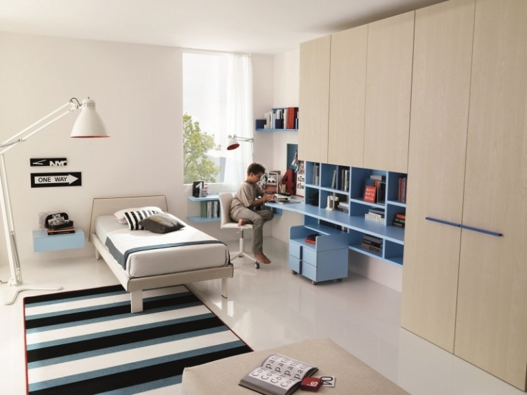 Javor-Nábytok-Chlapci-Izba-Dizajn-Nápady-Šatník-Úložný priestor
