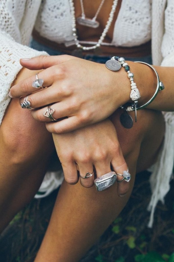 Bujné prstene s doplnkami z polodrahokamov pre ženy-moderné bujné prstene, doplnky k náramkom z polodrahokamu pre ženy