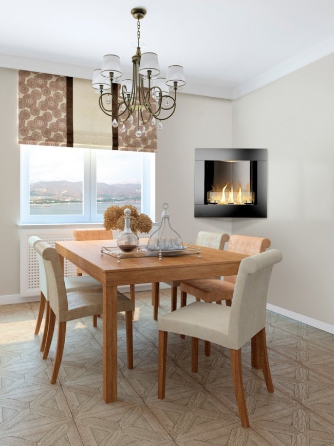 rohová pec nástenná jedáleň malé miestnosti