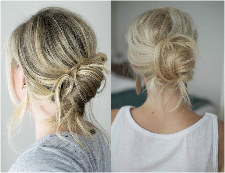 letné účesy-banánový drdol-strapatý-ležérny-chignon