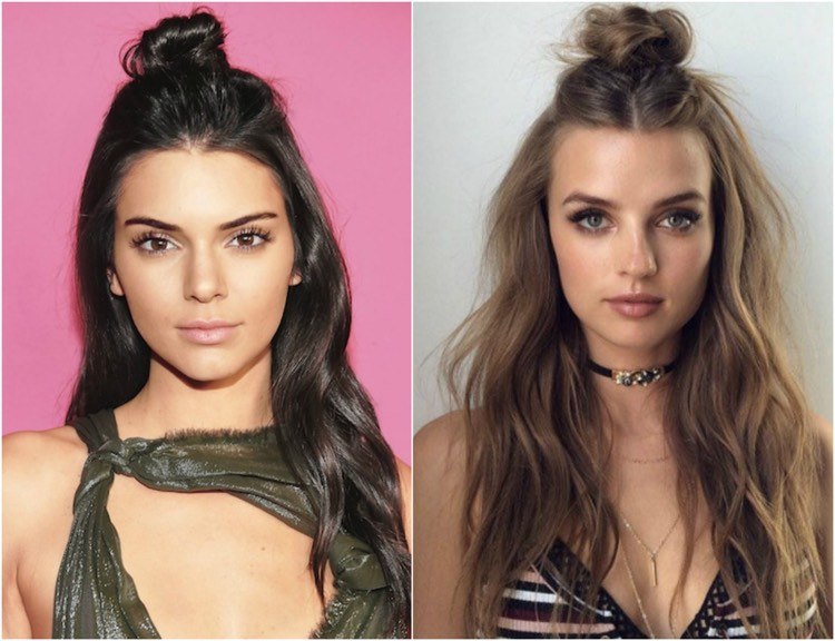 letné účesy-top-uzol-napoly otvorené-dlhé vlasy