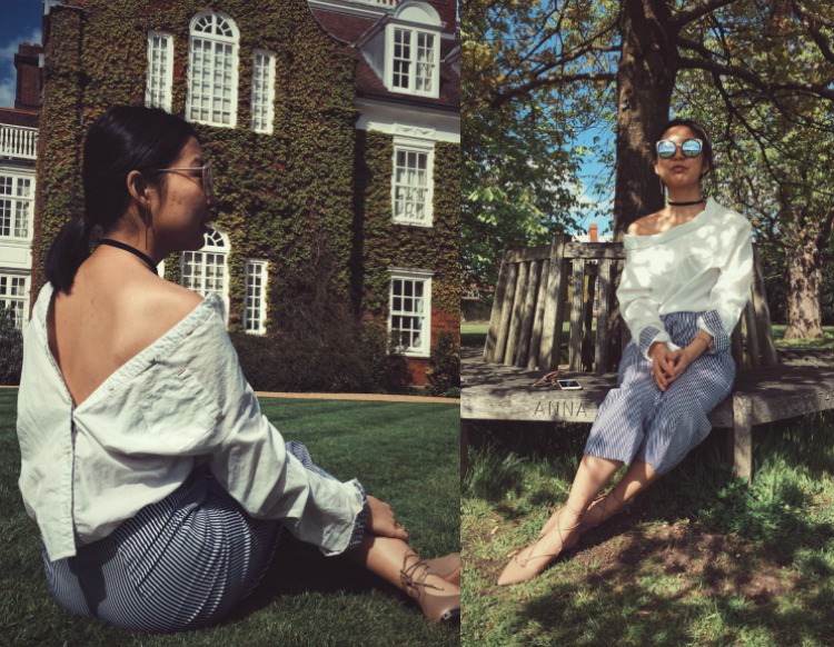 Nosenie košele dozadu - najnovší trend aktuálny-trend-trend-dámy-košele-nohavice-námorné-vysoký pás