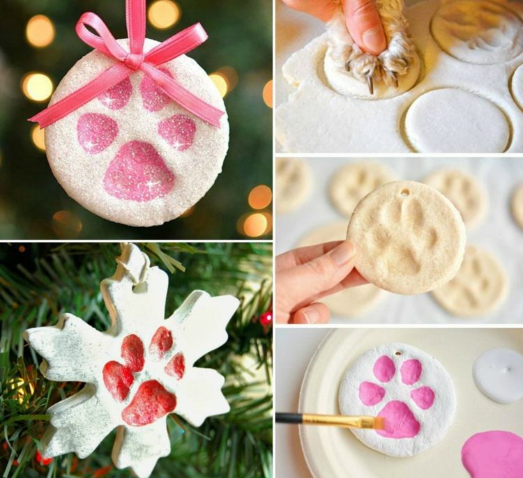deco vianočné miláčky labky tlač farba slané cesto remeselná hlina