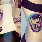 jegesmedve - tetoválás akvarell fotó