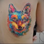 róka megjelenés - tetoválás akvarell fotó