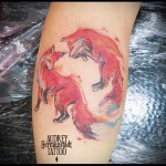 két róka - tetoválás akvarell fotó