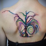 dereao a hát közepén - tetoválás akvarell fotó