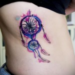 álom szeretője a lány oldalán - akvarell tetoválás fotó