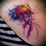 kis medúza - tetoválás akvarell fotó