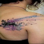 Pitypang és ecsetvonások - akvarell tetoválás fotó