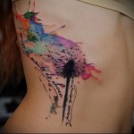 pitypang és betűk - tetoválás akvarell fotó