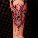 szarvas rombuszban - tetoválás akvarell fotó