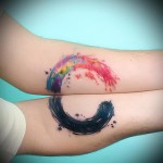 félkör (gőzfürdő két) - akvarell tetoválás fotó