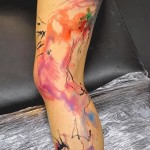 rajzok az egész lábon - tetoválás akvarell fotó