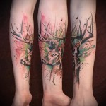 szarvas szarvas - tetoválás akvarell fotó