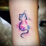 macska sziluettje - tetoválás akvarell fotó