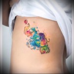 elefánt szív lufi - tetoválás akvarell fotó