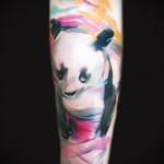 akvarell tetoválás panda fotó - akvarell tetoválás fotó