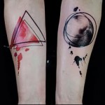 háromszög és kör - tetoválás akvarell fotó