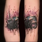 kamera - tetoválás akvarell fotó