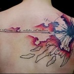 virág és betűk - tetoválás akvarell fotó