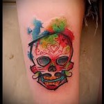 koponya bajusszal - tetoválás akvarell fotó