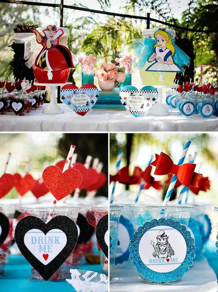 alice-krajina divov-téma-párty-drink-nápad-kráľovná-červená-modrá-téma