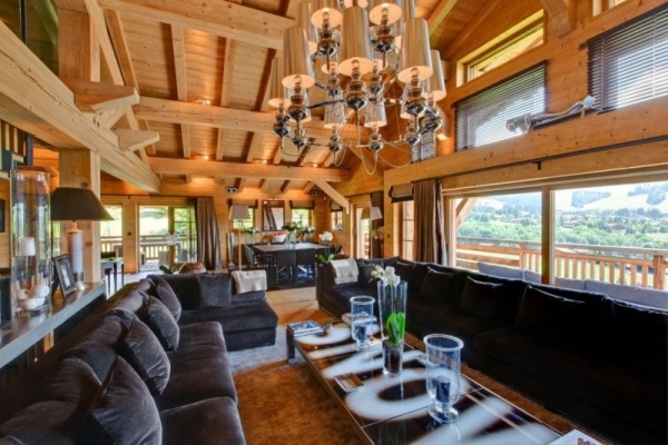 Interiérová horská chata Indigo Bo Interiér lyžiarskej chaty Indigo Bo