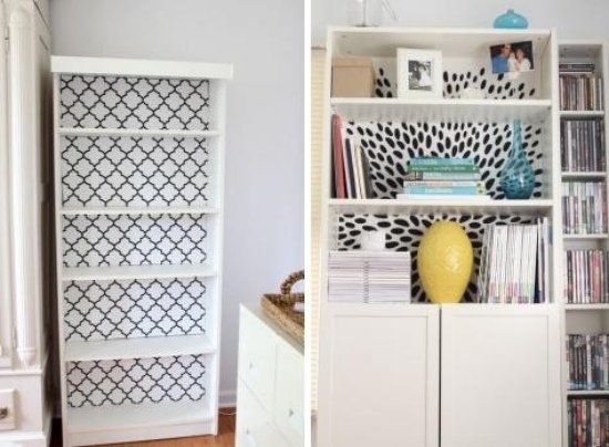 Výrezy na tapety ako ozdoba-pre police-prichytenie-geometrické vzory