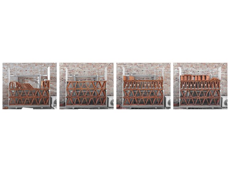 recyklácia starých strešných škridiel architektúra exteriér fasáda konštrukcia projekt kancelárska budova recyklácia materiál dizajn