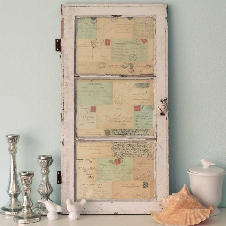 staré-okenné-dekorácie-diy-písmená-obrúska-technika-svietniky-strieborné-porcelánové figúrky