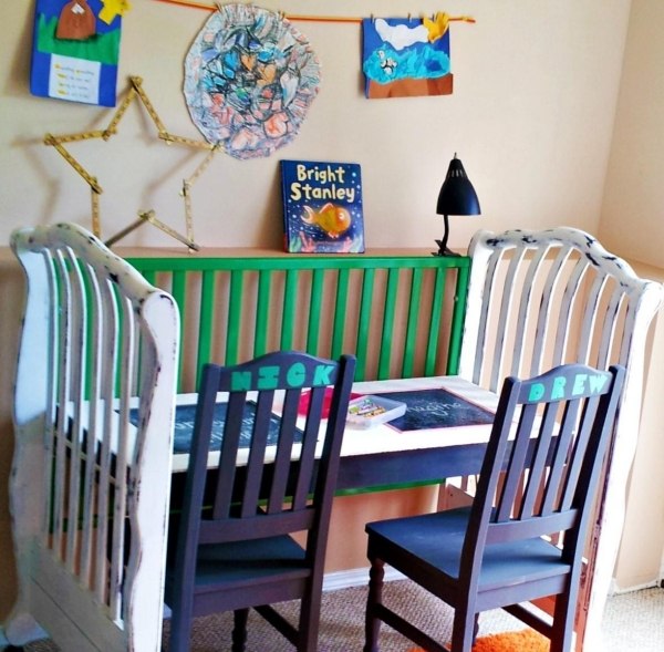 nápady na recykláciu detskej postieľky zo starej drevenej postieľky