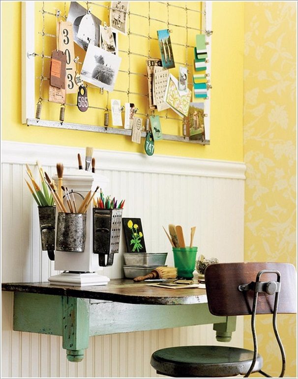 nápady na starú detskú posteľ, recyklácia pružín postele, ročník Memoboard